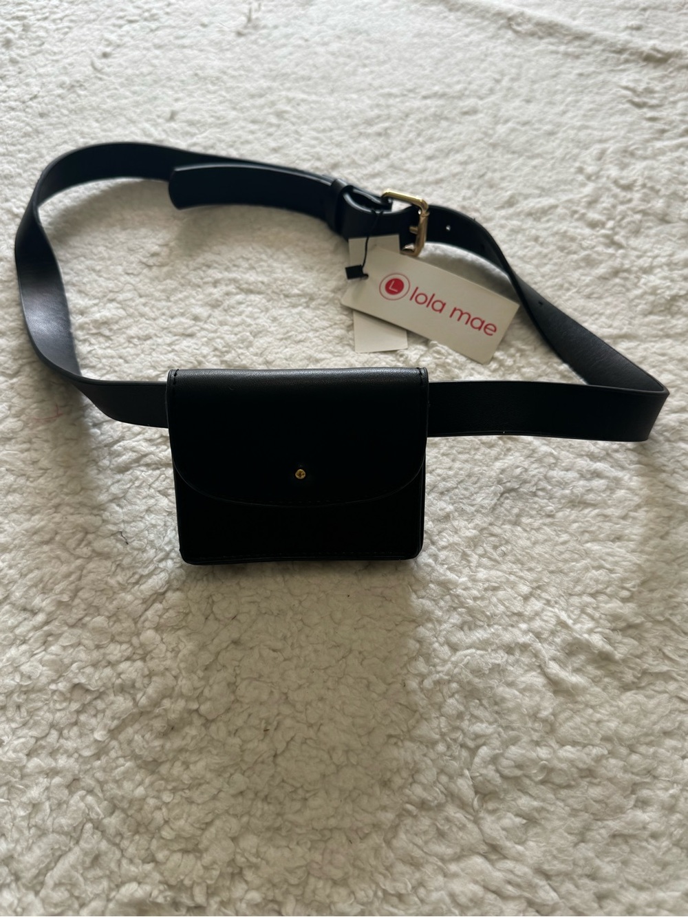 Lola Mae Black Leather Belt Bag